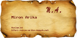 Miron Arika névjegykártya